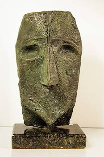 Max Ernst Limited Edition Bronze - HEAD: Max Ernst signed and numbered bronze sculpture, "HEAD". . Some variation in patina might occur. Approx. size: 12x7x4.