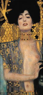 Dark Haired Lady- Klimt- Limited Edition Giclee on: Gustav Klimt Limited Edition Giclee on Canvas, "Dark Haired Lady". Approx. size: 20"x24".