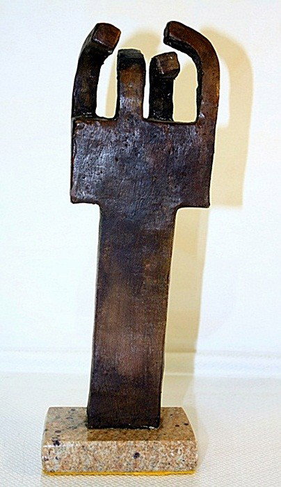 Eduardo Chillida Limited Edition Bronze: Eduardo Chillida signed and numbered bronze. Some variation in patina might occur. Approx. size:11x4x3.