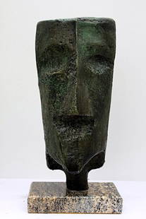 Max Ernst Limited Edition Bronze - HEAD: Max Ernst signed and numbered bronze sculpture, "HEAD". Some variation in patina might occur. Approx. size: 12x7x4.