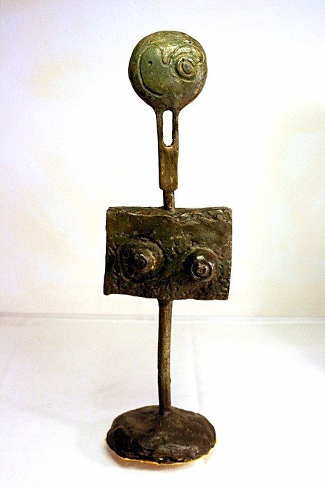 Joan Miro Limited Edition Bronze - Woman with Be: Joan Miro signed and numbered bronze sculpture, "Woman with Beautiful Breasts". Some variation in patina might occur. Approx. size: Approx. size: 15x5x4.