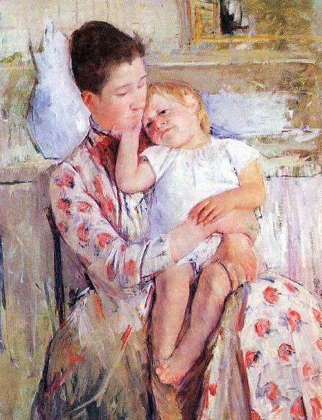 Cassatt "Mother and Child": High Quality Giclee' measuring approx. 16x20. The work is plate signed and in mint condition. Very low opening bid.