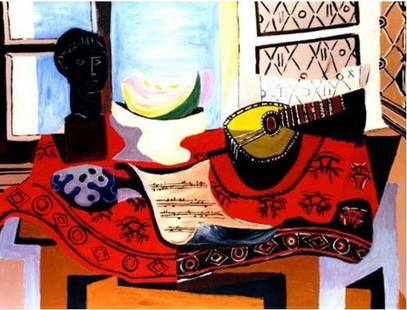 PICASSO-Still Life with Mandolin: Picasso framed and matted quality giclee', the work has been well maintained in mint condition.Low opening bid.