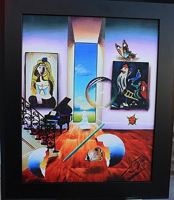 Ferjo "Portrait of Picasso" Original Oil on Canvas: Ferjo "Portrait of Picasso" Orignal oil on canvas. The work is beautifully framed measuring approx.25x21. The work is an hand signed original in mint condition.