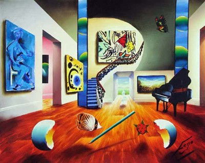 Ferjo "Lady's Song" Original Oil on Canvas: Ferjo "Lady's Song" Orignal oil on canvas. The work is beautifully framed measuring approx.25x21. The work is an hand signed original in mint condition.Ferjo is on permanent display in the United Nati