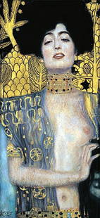 Dark Haired Lady- Klimt- Limited Edition Giclee on: Gustav Klimt Limited Edition Giclee on Canvas, "Dark Haired Lady". This item (unframed) measures approx. 20"x24".