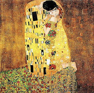 The Kiss- Klimt - Limited Edition Giclee on Canvas: Gustav Klimt Limited Edition Giclee on Canvas, "The Kiss". This item (unframed) measures approx. 20"x24".