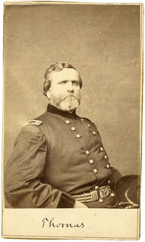 GEORGE HENRY THOMAS CDV PORTRAIT IN UNIFORM: 219. [GEORGE HENRY THOMAS] (1816-1870). Union major general known as the "Rock of Chickamauga;" Mexican War hero and Indian fighter. Born in Virginia, he cast his lot with the Union in 1861 for which