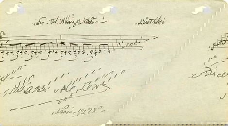 0799: VINTAGE JASCHA HEIFETZ HANDWRITTEN MUSICAL QUOTE