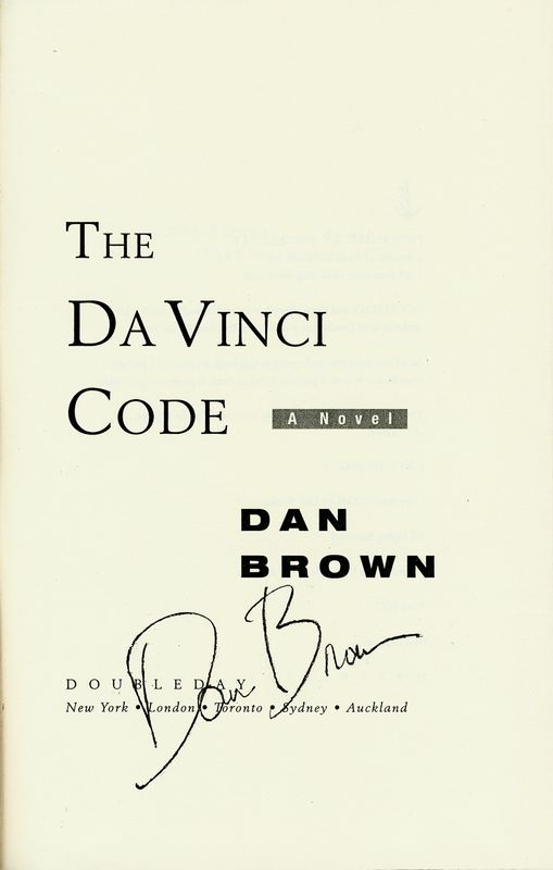 DAN BROWN SIGNED FIRST PRINTING "DA VINCI CODE" - 2
