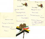 0198: MANFRED VON RICHTHOFEN SIGNED MENU/WREATH