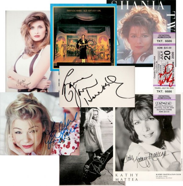 8 LADY COUNTRY MUSIC SINGERS SIGNED PHOTOS/ALBUMS - 2