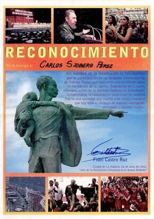 Signed Fidel Castro Reconocimiento Poster Sep 12 18 Jasper52 In Ny