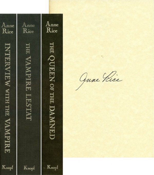 ANNE RICE SIGNED 3 BOOKS OF VAMPIRE CHRONICLES