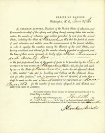 0512: ABRAHAM LINCOLN SIGNED MASSACHUSETTS DRAFT DOC.