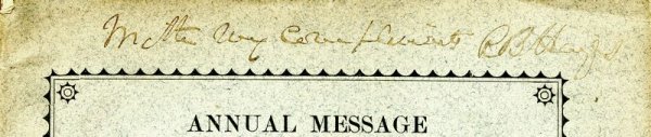 RUTHERFORD B. HAYES SIGNED ANNUAL MESSAGE IMPRINT - 2