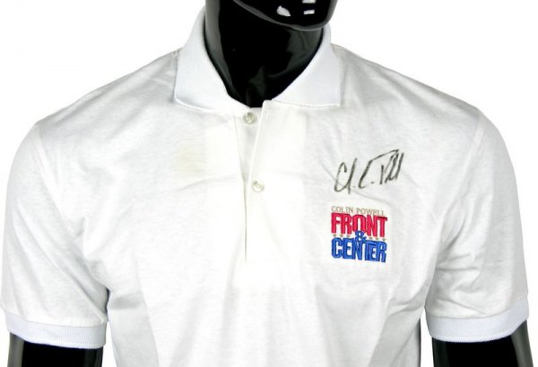COLIN L. POWELL SIGNED PROGRAM & POLO SHIRT: 296. COLIN L. POWELL (b. 1937). US Secretary of State (2001-05); Chairman of the Joint Chiefs of Staff (1989-93), the first black officer to hold this highest military post. A Vietnam