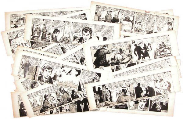 RAEBURN VAN BUREN HAND-DRAWN SIGNED COMIC STRIPS: 547. RAEBURN VAN BUREN (1891-1987). Originally a magazine illustrator, he illustrated the comic strip Abbie an' Slats for over 40 years since the 1930s. Approached by Al Capp,