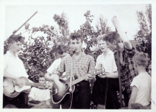 JOHN LENNON PHOTO WITH THE QUARRYMEN 1957: 808. [JOHN LENNON] (1940-1980). Member of legendary British rock group The Beatles (1960-70). The songwriter, singer and instrumentalist was tragically murdered in New York. Uncommon