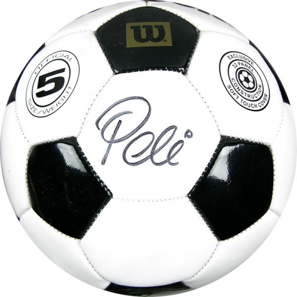 PELE SIGNED SOCCER BALL: 1030. PELÉ Born Edson Arantes do Nascimento (b.1940). Led the Brazilian national soccer team to three World Cup victories in 1958, 1962, and 1970 and to permanent possession of the Ju