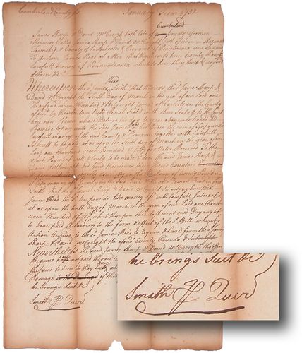 JAMES SMITH: 76. JAMES SMITH (1720?-1806). Irish-born American lawyer and politician; Signer of the Declaration of Independence. He was representative from Pennsylvania to the Continental Congress (1776-78). An ar