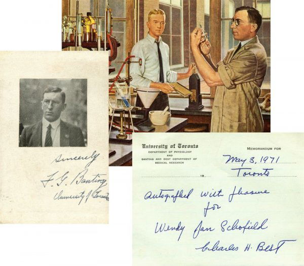 FREDERICK BANTING /CHARLES BEST SIGNED SIGNATURES