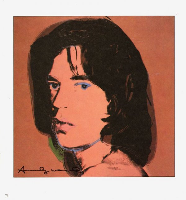 ANDY WARHOL SIGNED BOOK PRINT OF MICK JAGGER
