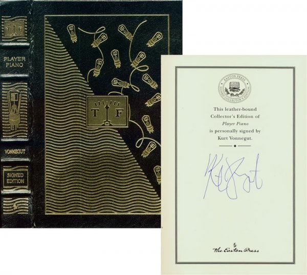 KURT VONNEGUT SIGNED LIMITED EDITION /FIRST NOVEL: 840. KURT VONNEGUT (1922-2007). American novelist and graphic artist whose experience as an Air Force POW during the firebombing of Dresden, Germany, is recounted in his popular novel Slaughterhouse-F