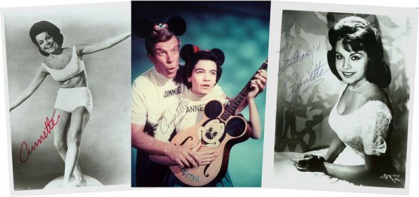 ANNETTE FUNICELLO 3 SIGNED PHOTOGRAPHS: 943. ANNETTE FUNICELLO (b. 1942). Light leading lady and former juvenile actress in '60s "beach" films with Frankie Avalon. She was Disney's most popular mouseqeteer on television's Mickey Mouse Club.