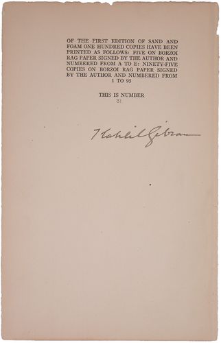 KAHLIL GIBRAN