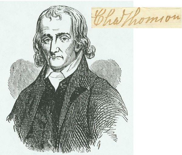 CHARLES THOMSON SIGNED SIGNATURE: 82. CHARLES THOMSON (1729-1824). Influential American patriot as secretary of the Continental Congress (1774-89) and the US in Congress Assembled (1781-89); translated the Septuagint from the original