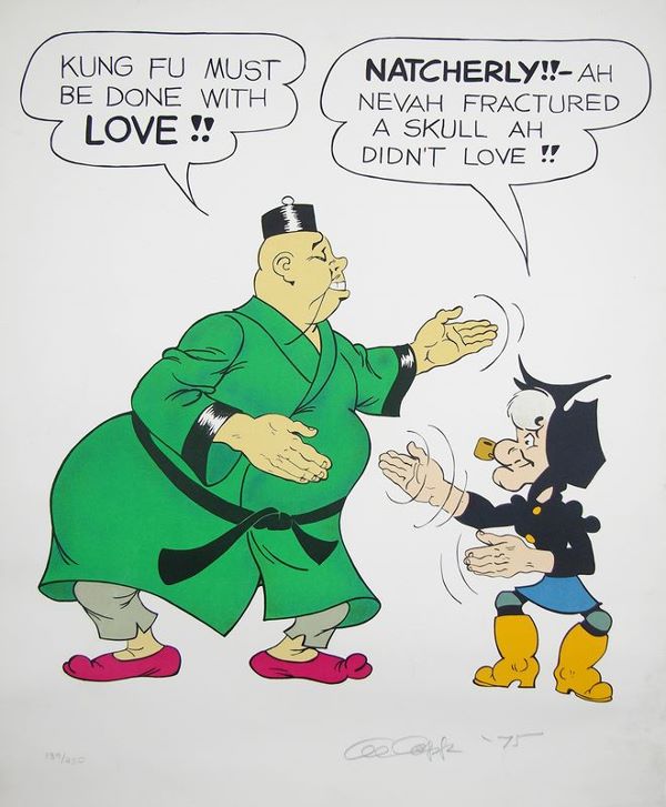 AL CAPP SIGNED LIMITED EDITION POSTER: 600. AL CAPP Byname of Alfred Gerald Caplin (1909-1979). Creator of Li'l Abner comic strip (1934) noted for its satiric commentary on current events and public figures. Colorful signed Limited Edition