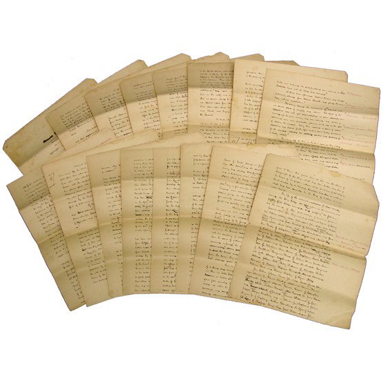 [REVOLUTIONARY WAR BATTLES]: Original manuscript by English-born American historian HENRY BARTON DAWSON (1821-1889) noted for his works relating to the Revolutionary War and the Founding Fathers; editor of pro-temperance The Crys