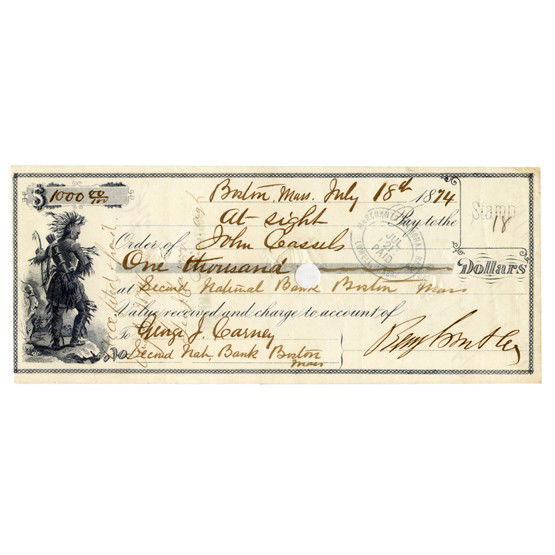 BENJAMIN F. BUTLER: (1818-1893). Union major general called "Spoons" or "The Beast" for his authoritarian control of occupied New Orleans; later commanded the Army of the James. Partly printed DS "Benj Butler", a bank dr