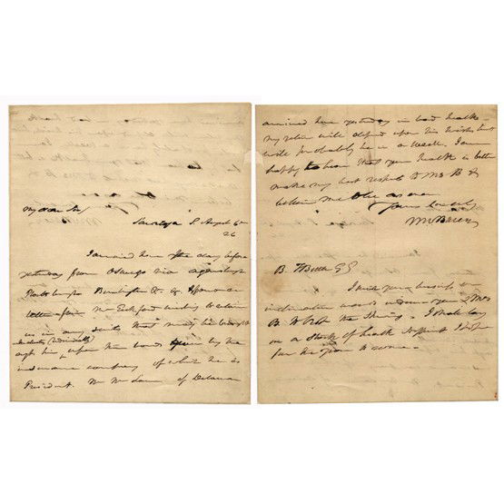 MARTIN VAN BUREN: Colleney General, Benjamin S. Butler. The senator writes: "I arrived here the day before yesterday from Oswego via Ogdensburg, Plattsburgh, Burlington, Qr. &c. & found a letter from Mr. Eukford wishin