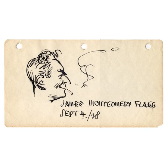 JAMES MONTGOMERY FLAGG: (1877-1960). American illustrator and writer best known for his World War I recruiting poster of Uncle Sam declaring, "I Want You." He was a regular contributor to many popular periodicals of the day.