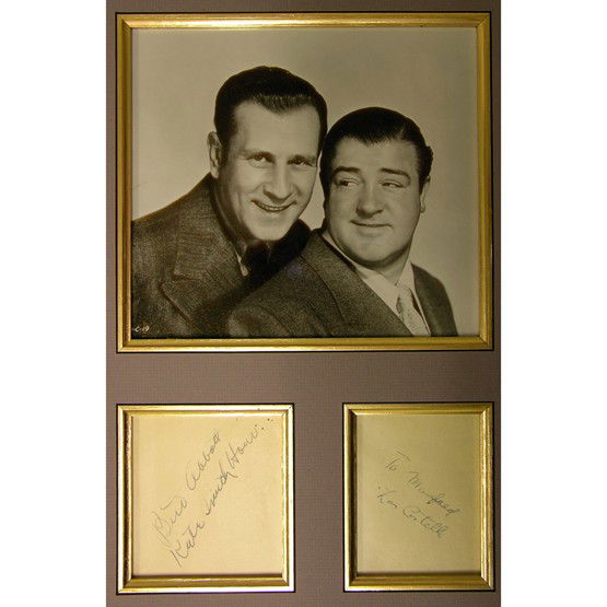 ABBOTT & COSTELLO: Universal Studio's top stars of the early '40s, one of America's most celebrated comedy teams in vaudeville, radio, films and television. Bud Abbott (1895-1974) was the straight main foil for Lou Cost