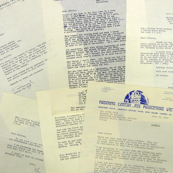 [HOLLYWOOD COLLECTION]: A nice varied assortment of 90 letters from 48 notable Hollywood directors, studio heads, and writers. A few are written to respected actress Beulah Bondi and producer Jerry Wald. Great research mater