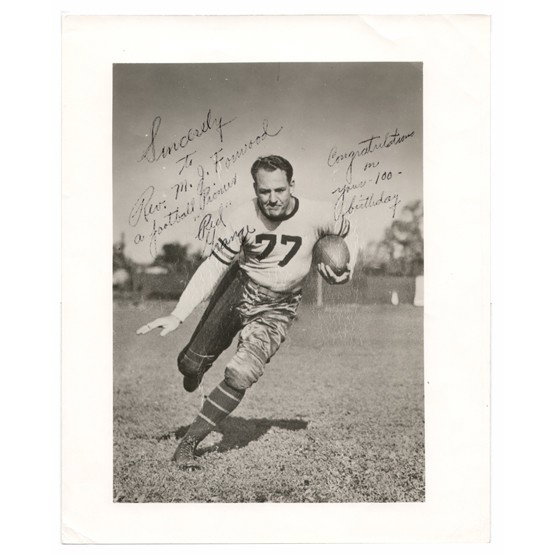 HAROLD "RED" GRANGE: (1903-1991). Football's "Galloping Ghost." After an extraordinary college career, he played most of his professional career with the Chicago Bears. He was a charter member of both the College and Pro 