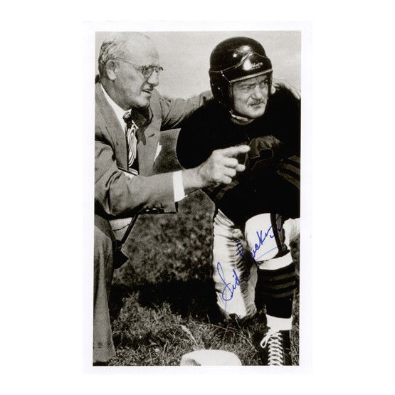 SID LUCKMAN: (1916-1998). A superb pro "T" Quarterback for the Chicago Bears (1939-50). He began the mass rush to T-formation. Enshrined into the Hall Of Fame in 1965. Reproduced SP, b/w, overall 8"x10" candid por