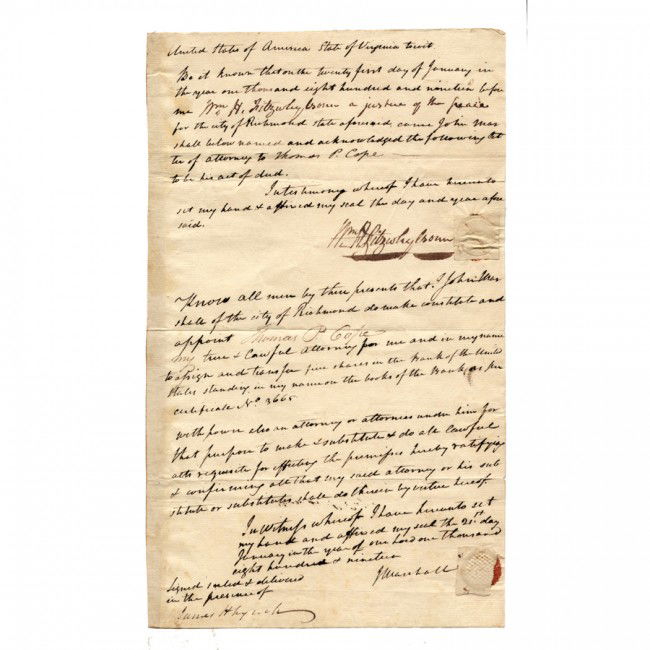 JOHN MARSHALL: (1755-1835). Patriot lawyer and Revolutionary War officer who served with Washington at Valley Forge. A year after his appointment as secretary of state by John Adams, he was appointed fourth Chief Ju