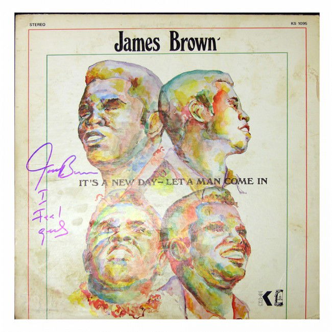 JAMES BROWN: (1933-2006). Influential American singer and entertainer renowned as "The Godfather of Soul." His album It's A New Day - Let A Man Come In, a Starday-King-Records release, KS 1090 Stereo LP 1970. Bold