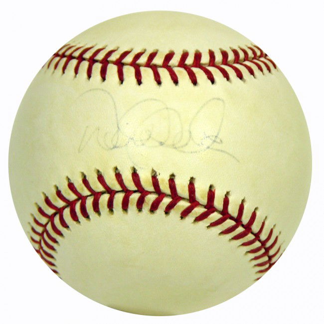 DEREK JETER: (b. 1974). Superstar New York Yankee shortstop; 1996 American League Rookie of the Year. Boldly signed Official Rawlings Major League Selig baseball signed on the sweet spot. Ink a bit light; else a n