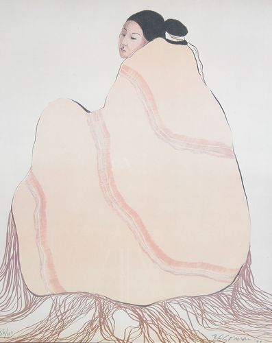 R. C. GORMAN: 500. R. C. GORMAN (b. 1931). Navajo artist whose works have been exhibited at the Metropolitan Museum of Art. Rare offset poster, 13¾"x17", printed from a lithograph of his work Woman with Yellow Bla