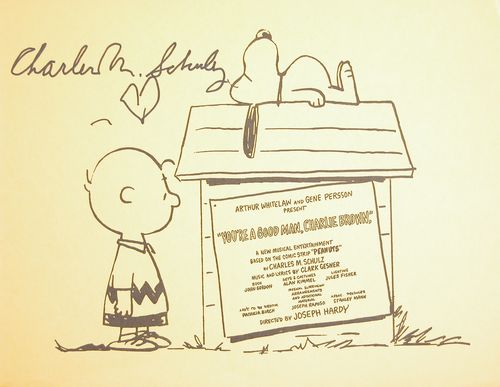 CHARLES SCHULZ: 608. CHARLES SCHULZ (1922-2000). The 20th century's most influential cartoon artist, the creator of Peanuts comic strip. United Features Syndicate illustrated booklet introducing new musical You're A