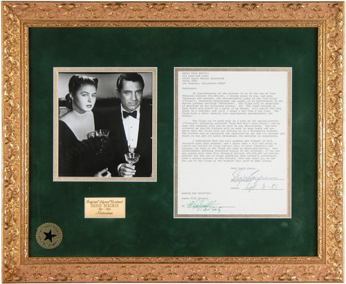 INGRID BERGMAN: 737. INGRID BERGMAN (1915-1982). Swedish stage and screen actress; three-time Academy Award winner. TDS, 1p, 22¾"x19", Los Angeles, Sep 10, 1981. For a consideration of $5000, Bergman grants Aspen Fi
