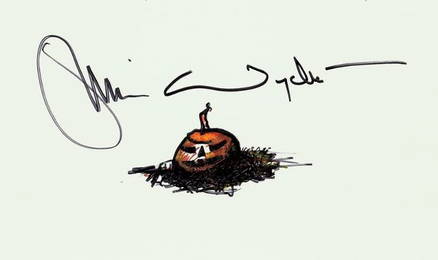 0667: JAMIE WYETH SIGNED PUMPKIN SKETCH