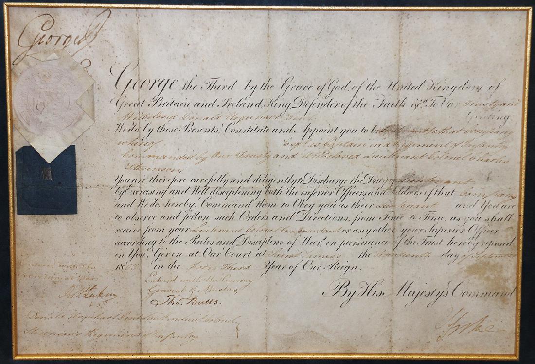 1803 GEORGE III SIGNED DOCUMENT (1 of 3)