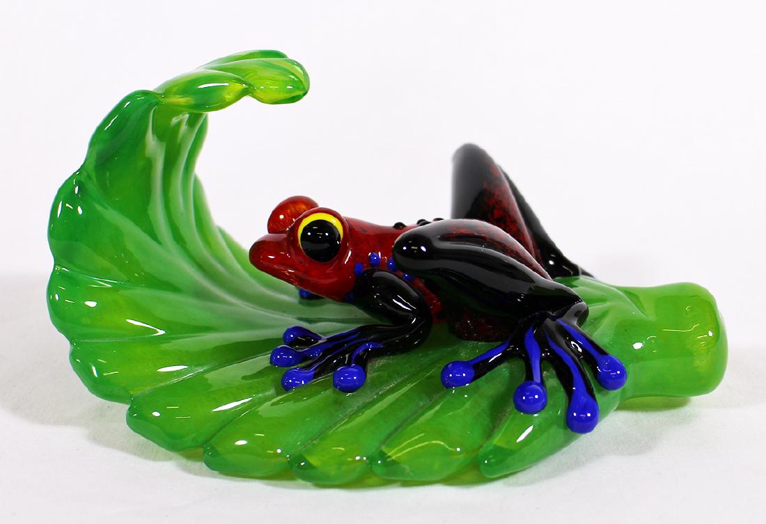 STUART ABELMAN ART GLASS FROG SCULPTURE (1 of 4)
