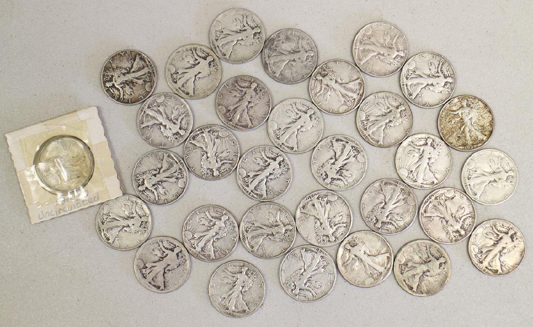 (31) WALKING LIBERTY HALF DOLLARS (1 of 3)